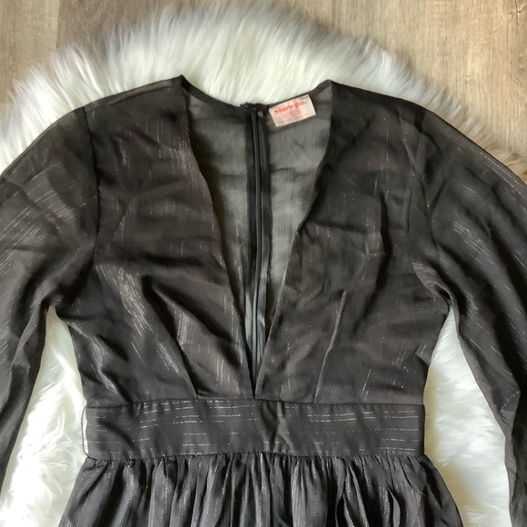 ShowPo Dangerous Woman plunge thigh split dress Black US 6 - Picture 4 of 14